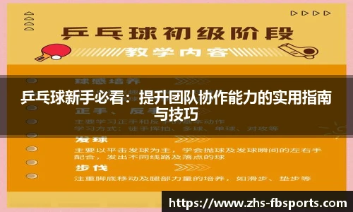 乒乓球新手必看：提升团队协作能力的实用指南与技巧